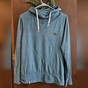 NAKETANO Teal Hooded Longsleeve with Rope Drawstrings